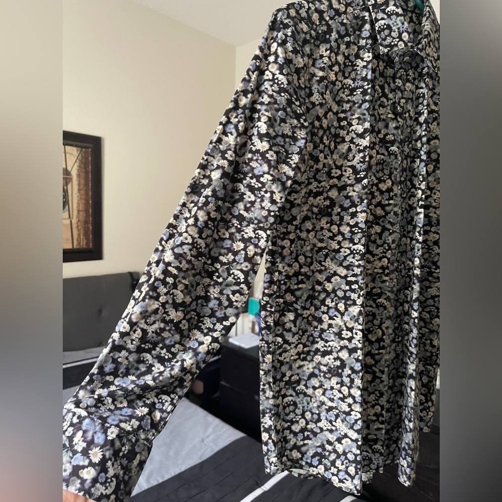 BUGATCHI  Long Sleeve Button Dress Shirt  FLORAL Sz Small